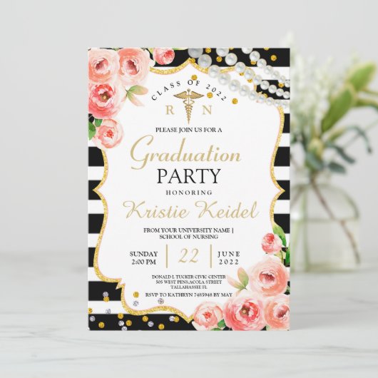 Uitnodiging tot het indienen van rozen en perl-ver (Staand voorkant)