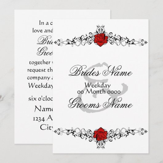 Uitnodiging tot het indienen van rozen-weddenschap (Voorkant / Achterkant)