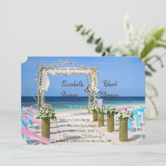 Uitnodiging tot het indienen van schattige "Beach (Staand voorkant)