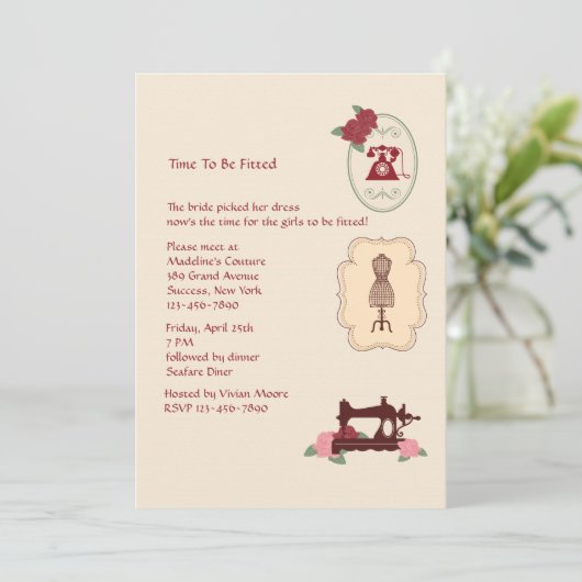  uitnodiging tot het indienen van Seamstress (Staand voorkant)