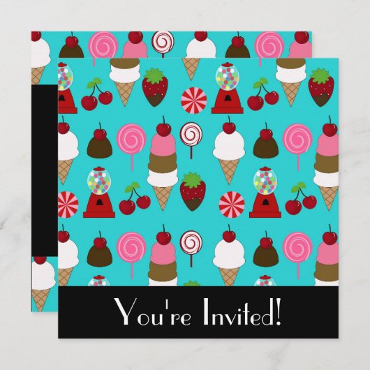 Uitnodiging tot het indienen van snoepjes en zweet (Voorkant / Achterkant)