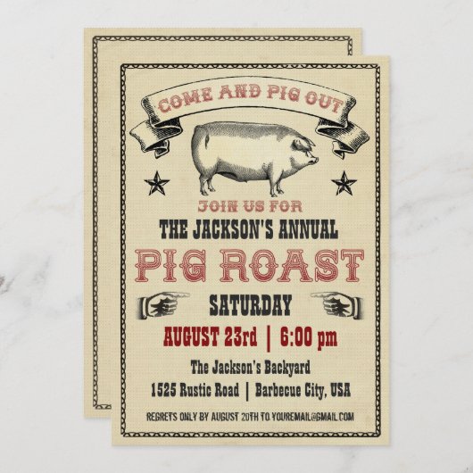 uitnodiging tot het indienen van Varkens II (Voorkant / Achterkant)