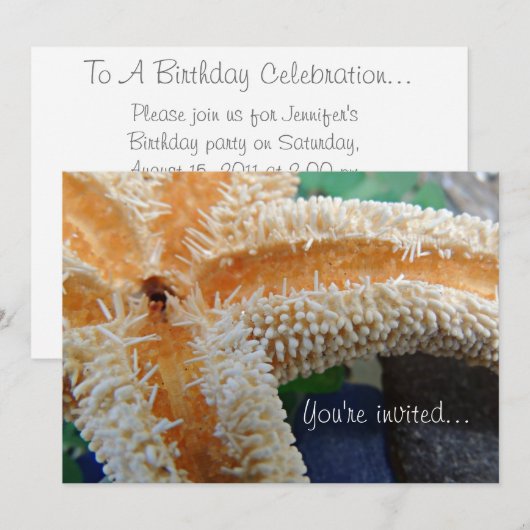 Uitnodiging tot het indienen van vis en Zee (Voorkant / Achterkant)