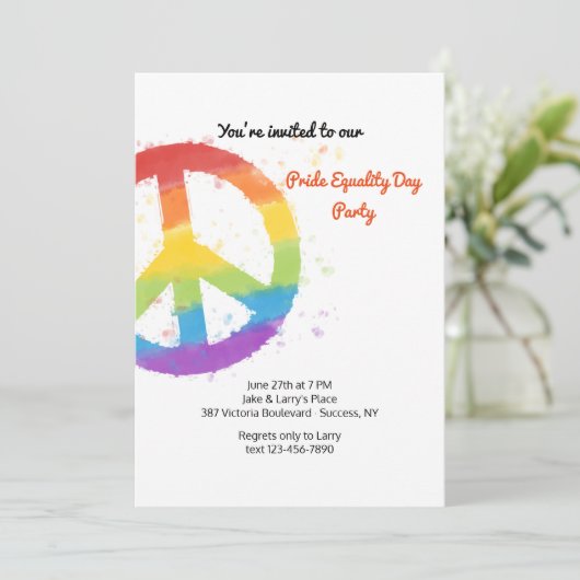 Uitnodiging tot het indienen van vredesliefdesgeli (Staand voorkant)