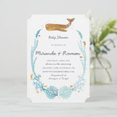 Uitnodiging tot het indienen van walvisBaby shower (Staand voorkant)