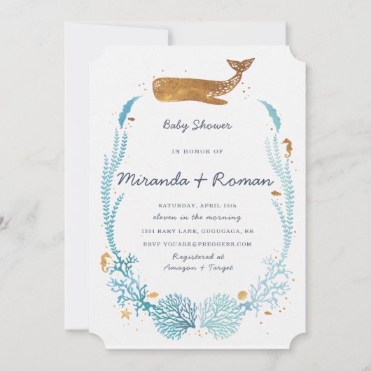 Uitnodiging tot het indienen van walvisBaby shower (Voorkant)