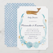 Uitnodiging tot het indienen van walvisBaby shower (Voorkant / Achterkant)