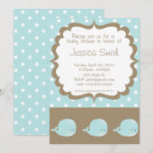 Uitnodiging tot het indienen van walvisBaby shower (Voorkant / Achterkant)