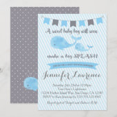 Uitnodiging tot het indienen van walvisBaby shower (Voorkant / Achterkant)