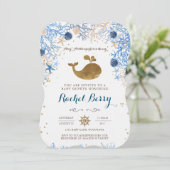 Uitnodiging tot het indienen van walvisBaby shower (Staand voorkant)