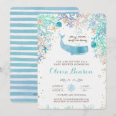 Uitnodiging tot het indienen van walvisBaby shower (Voorkant / Achterkant)