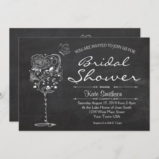 Uitnodiging tot het indienen van wijn-bridal (Voorkant / Achterkant)