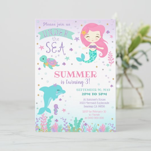 Uitnodiging tot het indienen van Zeemeermin - onde (Staand voorkant)