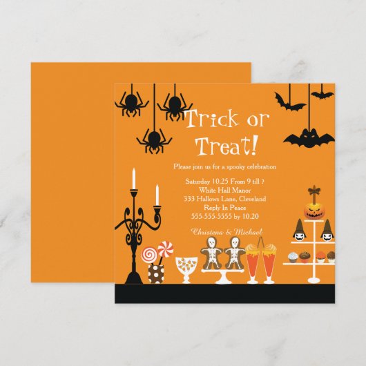 Uitnodiging tot het indienen van zoete en spoky-ha (Voorkant / Achterkant)