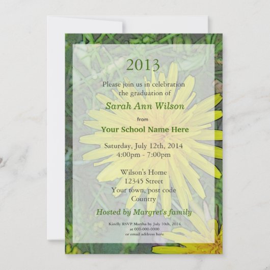 uitnodiging tot het indienen van zomerbloemen (Voorkant)