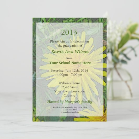 uitnodiging tot het indienen van zomerbloemen (Staand voorkant)