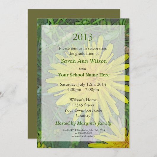 uitnodiging tot het indienen van zomerbloemen (Voorkant / Achterkant)