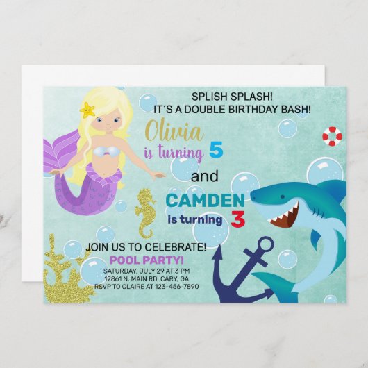 Uitnodiging tot het indienen van zussen van zeemie (Voorkant / Achterkant)