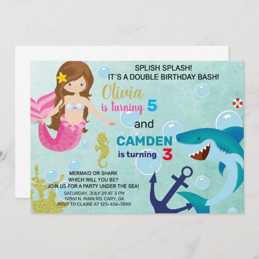 Uitnodiging tot het indienen van zussen van zeemie (Voorkant / Achterkant)