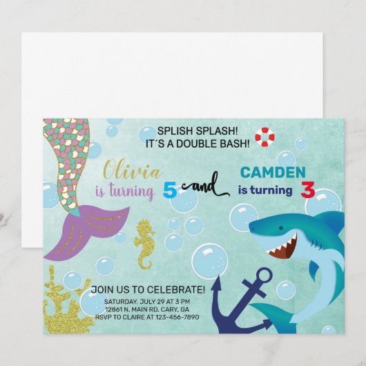 Uitnodiging tot het indienen van zussen van zeemie (Voorkant / Achterkant)