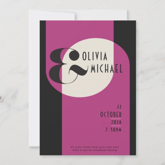 uitnodiging tot het indienen van zwarte magenta v (Voorkant)