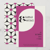 uitnodiging tot het indienen van zwarte magenta v (Voorkant / Achterkant)