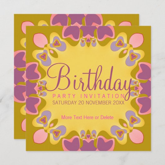 uitnodiging tot het indienen van zweet Pastels Bi (Voorkant / Achterkant)