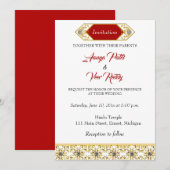 Uitnodiging tot het Indische hindu-huwelijk (Voorkant / Achterkant)