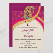 Uitnodiging tot het Indische hindu-huwelijk (Voorkant / Achterkant)