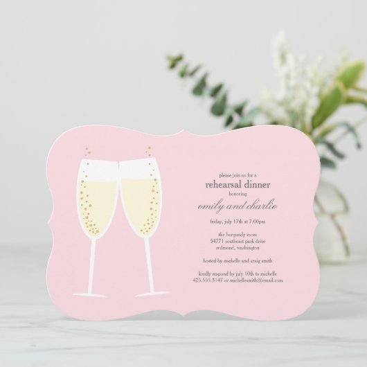 Uitnodiging tot het inroepen van Glasses Wedding R (Staand voorkant)