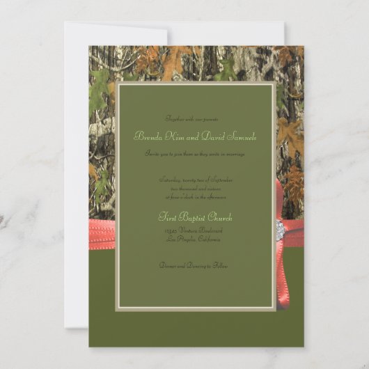 Uitnodiging tot het jagen van Camo Wedding (Achterkant)