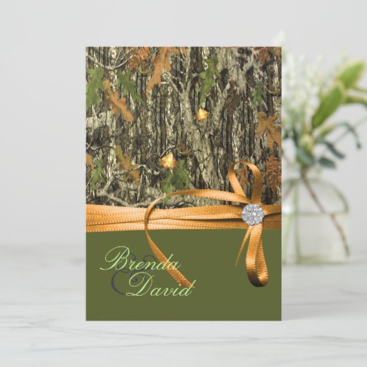 Uitnodiging tot het jagen van Camo Wedding (Staand voorkant)