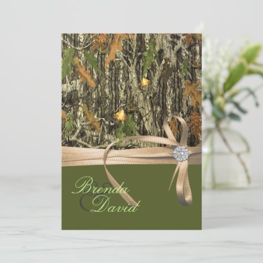 Uitnodiging tot het jagen van Camo Wedding (Staand voorkant)