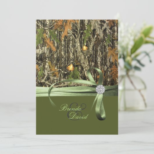 Uitnodiging tot het jagen van Camo Wedding (Staand voorkant)