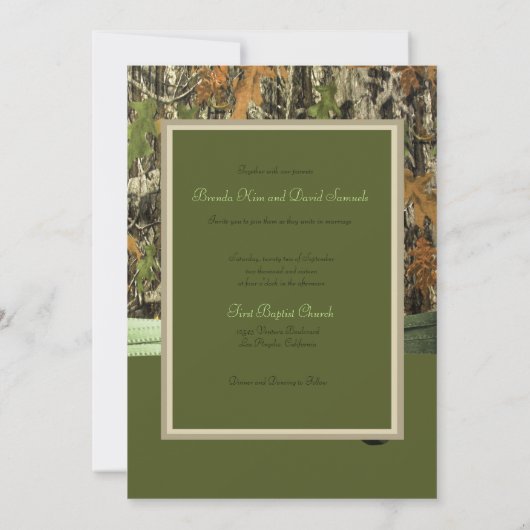 Uitnodiging tot het jagen van Camo Wedding (Achterkant)