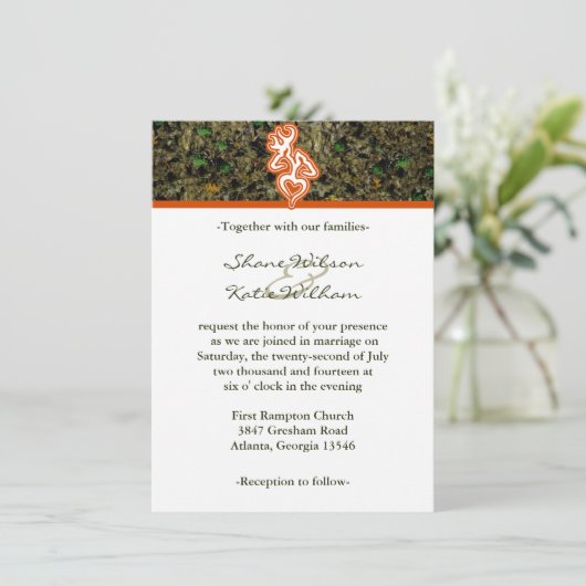 Uitnodiging tot het jagen van Camo Wedding (Staand voorkant)
