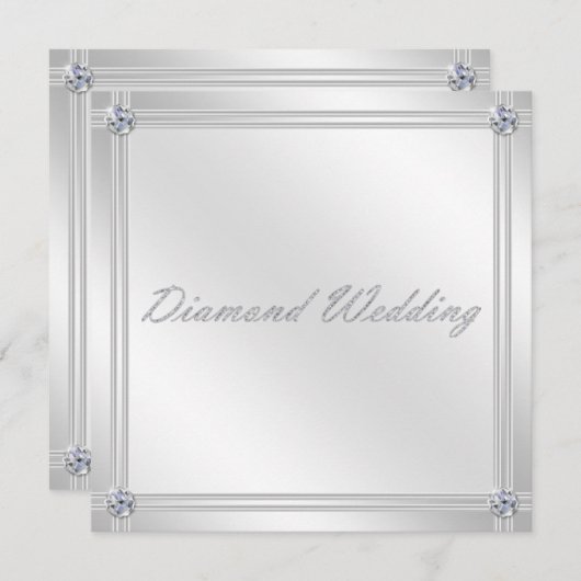 Uitnodiging tot het Jubileum van Diamond Wedding i (Voorkant / Achterkant)