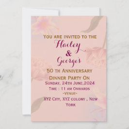 Uitnodiging tot het Jubileum van Elegant Wedding