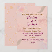 Uitnodiging tot het Jubileum van Elegant Wedding (Voorkant / Achterkant)