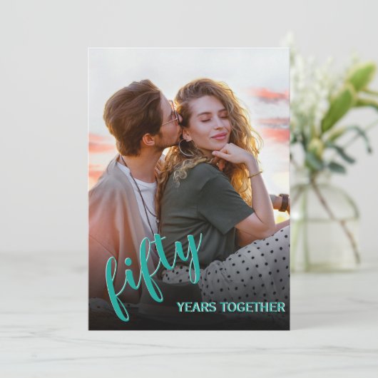 Uitnodiging tot het Jubileum van Elegant Wedding (Staand voorkant)