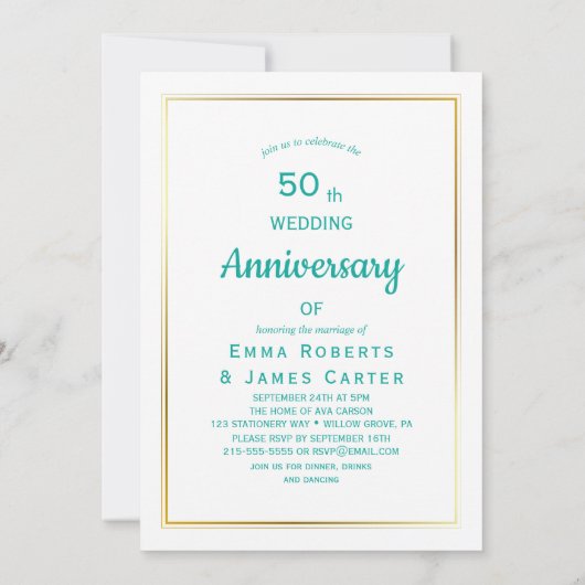 Uitnodiging tot het Jubileum van Elegant Wedding (Achterkant)