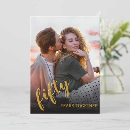 Uitnodiging tot het Jubileum van Elegant Wedding (Staand voorkant)