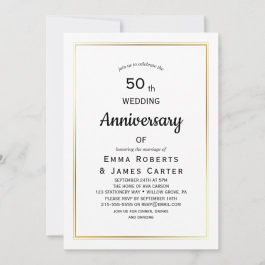 Uitnodiging tot het Jubileum van Elegant Wedding (Achterkant)