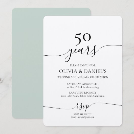 Uitnodiging tot het Jubileum van het Wows Wedding (Voorkant / Achterkant)