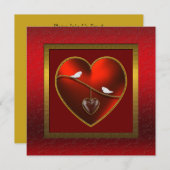 Uitnodiging tot het Jubileum van Lovevogels Weddin (Voorkant / Achterkant)