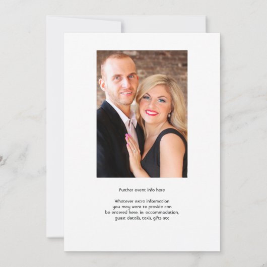 Uitnodiging tot het Jubileum van Platinum Wedding (Achterkant)