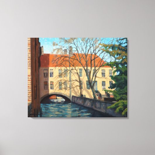 Uitnodiging tot het kanaal van Brugge Impressionis Canvas Afdruk (Voorkant)