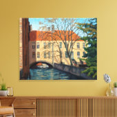 Uitnodiging tot het kanaal van Brugge Impressionis Canvas Afdruk (Insitu (Woonkamer))