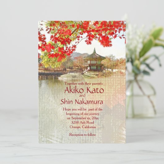 Uitnodiging tot het liefst Aziatische Gedachten va (Staand voorkant)