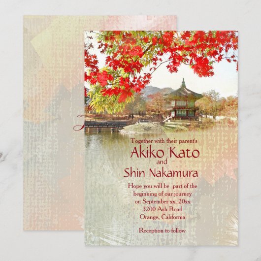 Uitnodiging tot het liefst Aziatische Gedachten va (Voorkant / Achterkant)